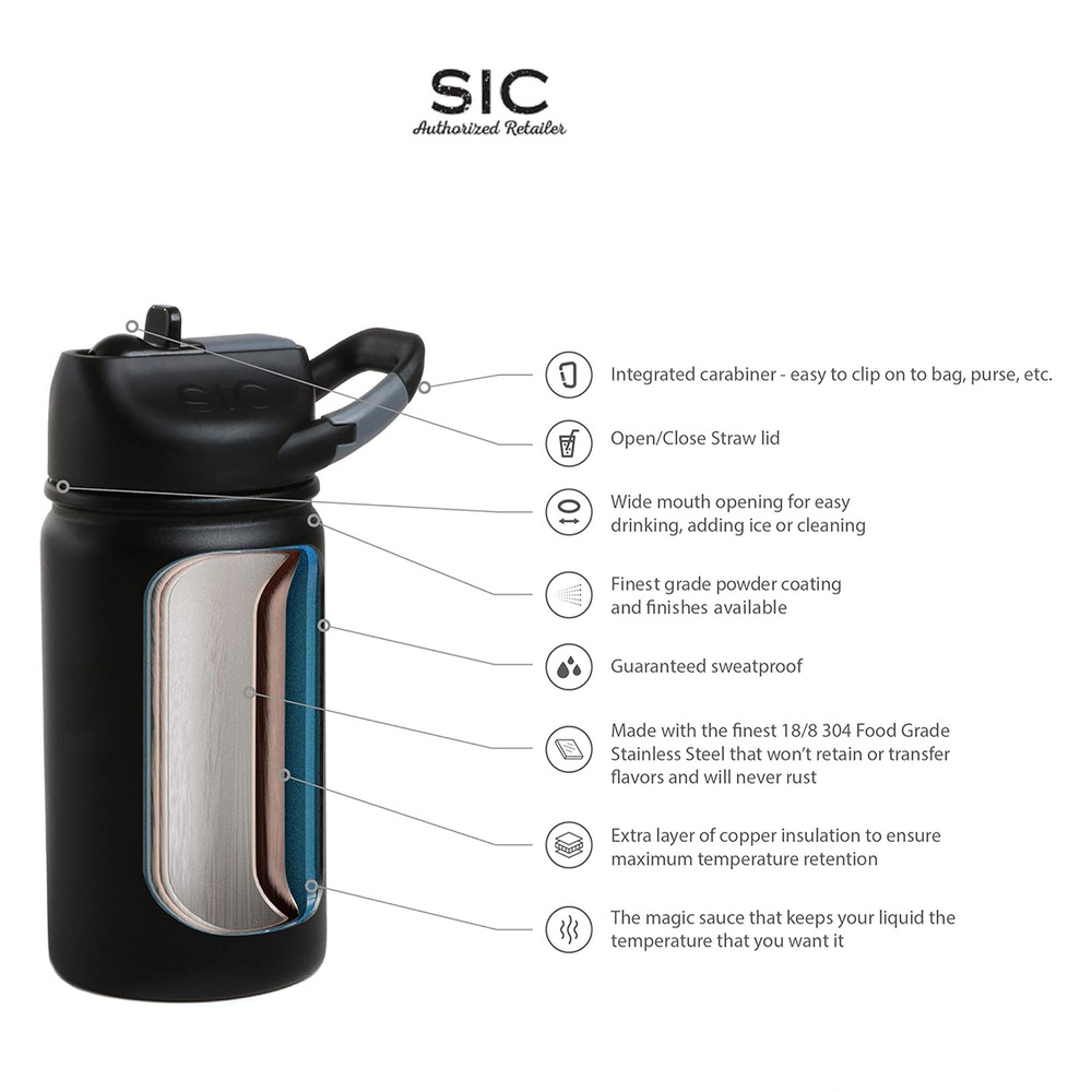 SIC Seriously Ice Cold 12 oz. Lil SIC Sport Bottle in Matte Gameday Red - Picture 3 of 3